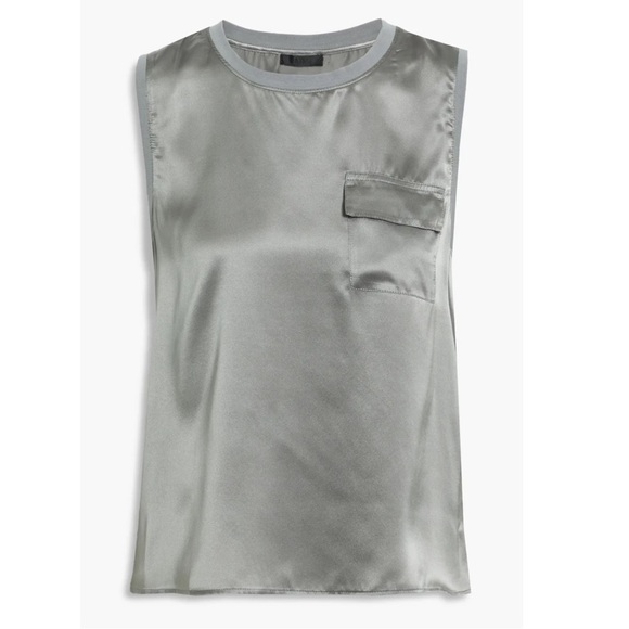 ATM Anthony Thomas Melillo Silk Charmeuse Sleeveless Blouse in Frost  NWT - Picture 1 of 7